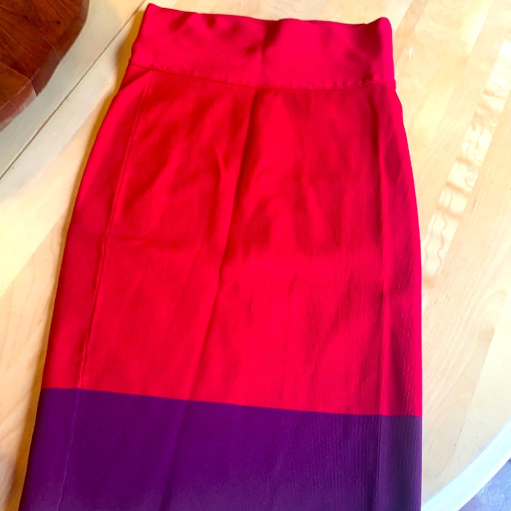 Express red and purple pencil skirt